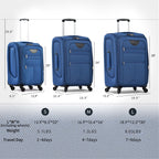 Expandable Softside Luggage 3 Piece Set with Spinner Wheels - Multiple Colors