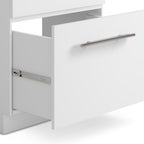 White Laundry Cabinet with Stainless Steel Sink and Faucet