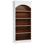 5 Tier Library Bookcase with Waterproof Melamine - White