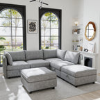 Modular Sectional Sofa with Storage - Chenille Upholstery