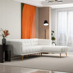 L Shape Sectional Sofa Tufted with Mid-Century Modern Design - Dark Gray or Beige