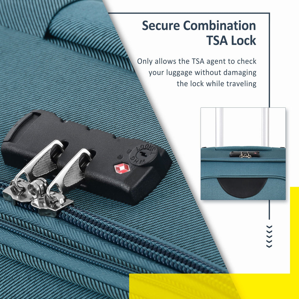 Expandable Softside Luggage 3 Piece Set with Spinner Wheels - Multiple Colors