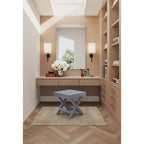 Accent Bench with Piped Cushion and Solid Wood Frame - Multiple Colors