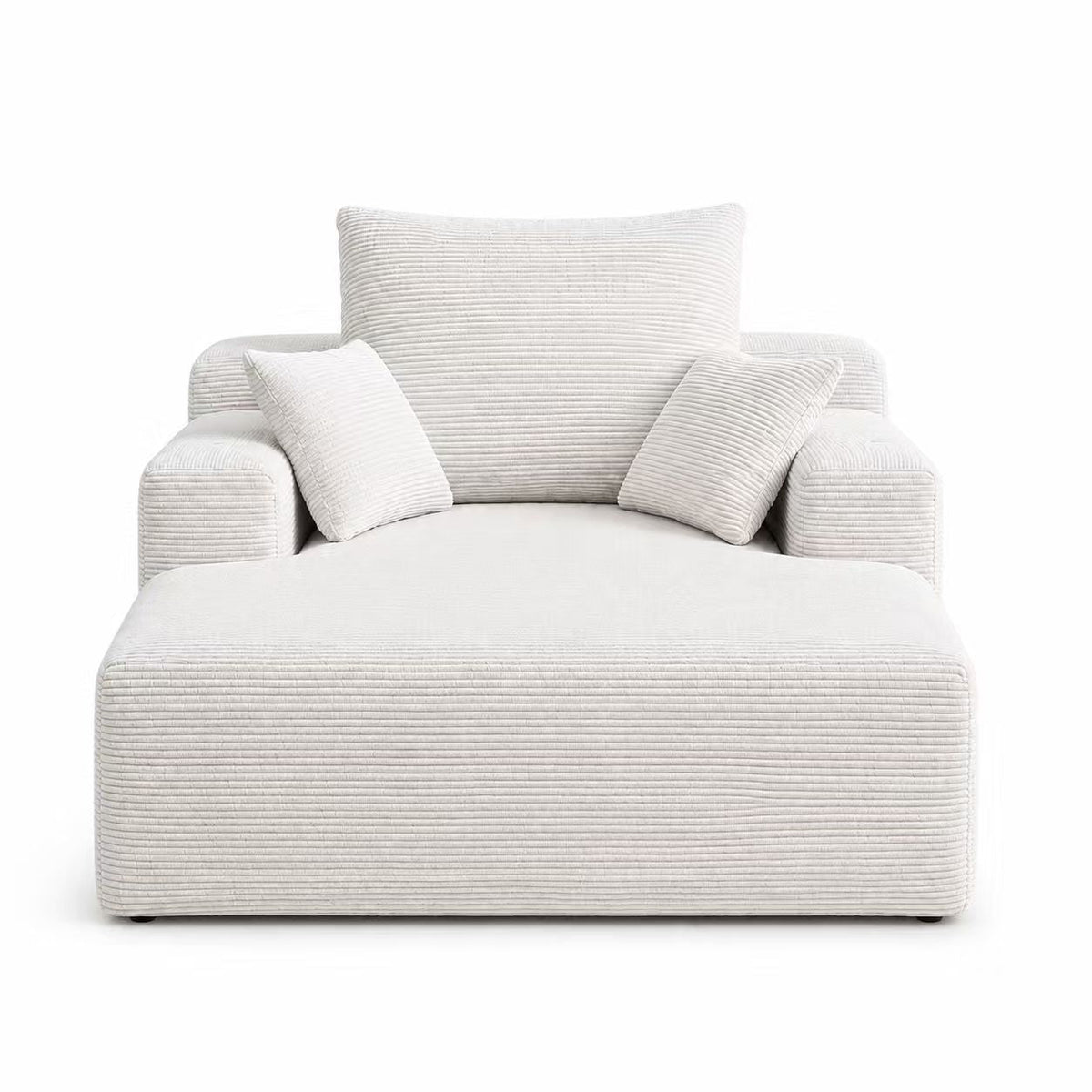 71.65'' Corduroy Chaise Lounge Sofa with Cup Holders & Storage Pocket