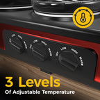 Triple Slow Cooker Buffet Food Warmer with 3 Removable Pots - Red or Blue