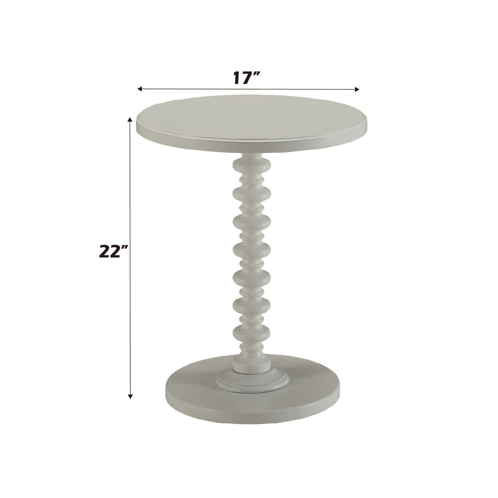 Round Accent Table with Pedestal Base - White or Dark Brown