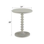 Round Accent Table with Pedestal Base - White or Dark Brown