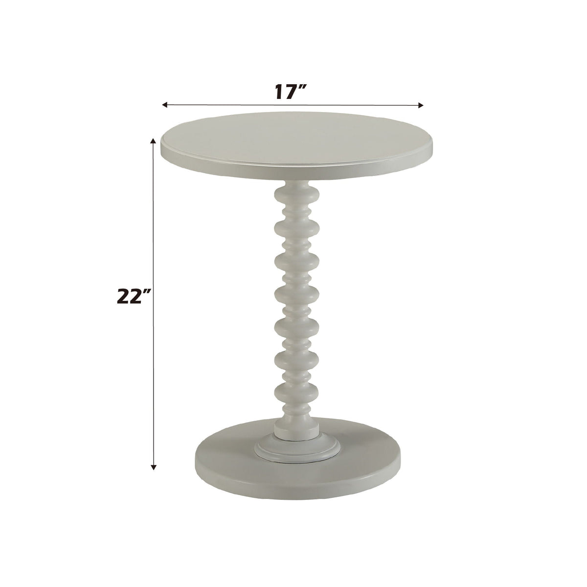 Round Accent Table with Pedestal Base - White or Dark Brown