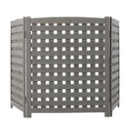 3 Panel Outdoor Air Conditioner Fence Screen with Solid Wood - Light Brown or Dark Gray