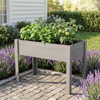 Solid Wood Raised Garden Bed with Legs - Available in Gray, Dark Gray, Dark Brown