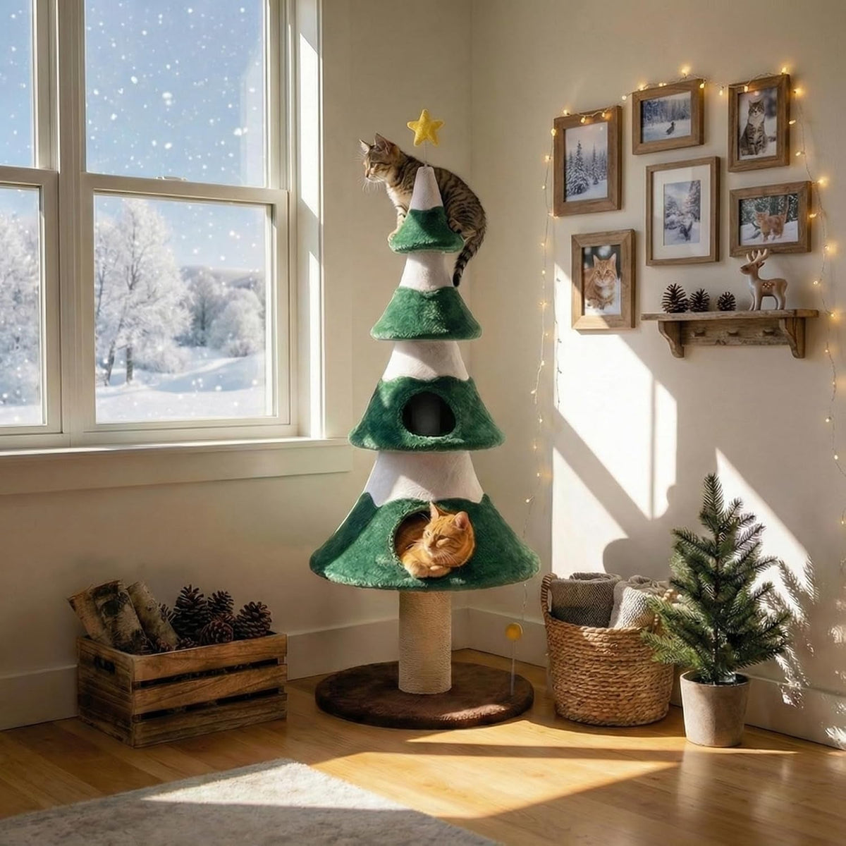 62" Cat Tree with Heavy Duty Base - Multi-Level Cat Furniture
