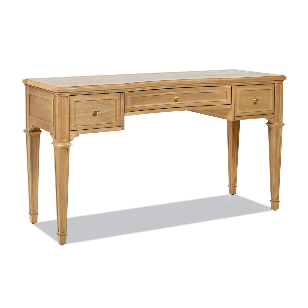 Dauphin 3 Drawer Executive Desk with Soft-Close Drawers - Light Brown or Gray