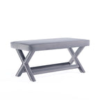Accent Bench with Piped Cushion and Solid Wood Frame - Multiple Colors