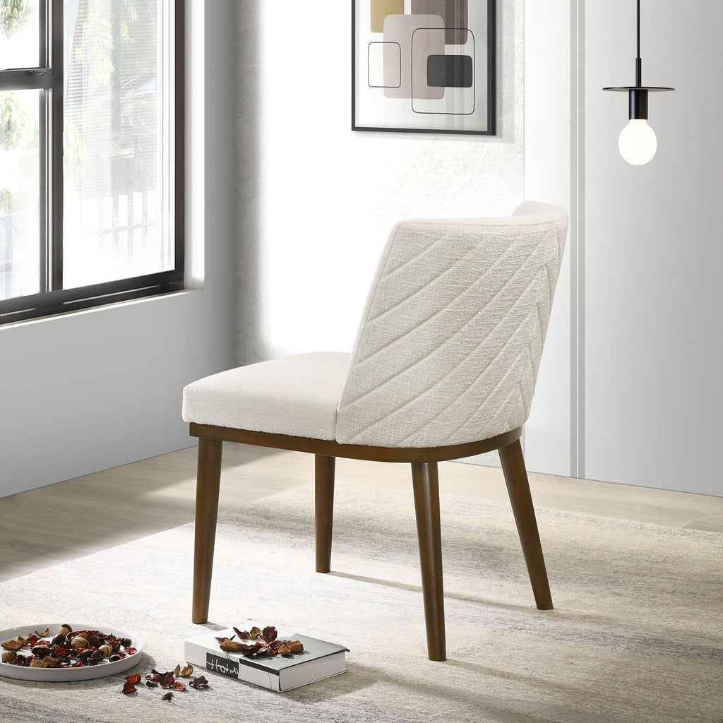 Mid-Century Dining Chair Set of 2 with Solid Wood Frame - Dark Gray or White