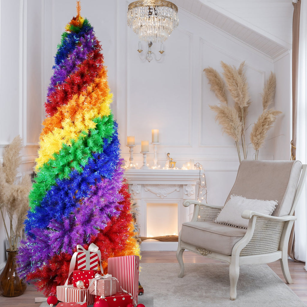 5ft Rainbow Spiral Christmas Tree with Spiral Rainbow Design - Multicolor