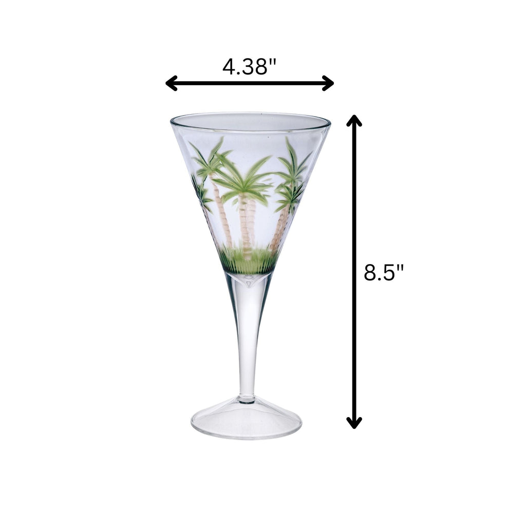 V Shaped Unbreakable Plastic Wine Glasses with 14Oz Capacity - Clear (Set of 4)