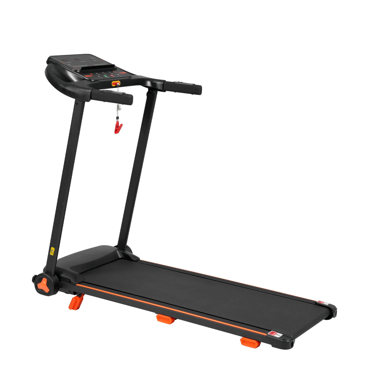 2.5Hp Quiet Folding Treadmill with Heart Rate Sensor - Black
