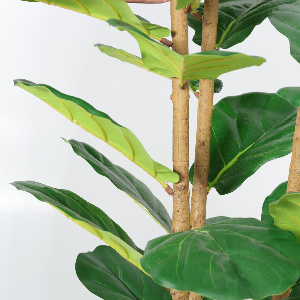 5.2FT Artificial Fiddle Leaf Fig Tree with Decorative Pot – Green Leaves