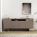 Sideboard With Adjustable Shelves and Soft Close Doors - White, Light Brown, Green