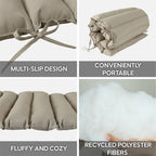 Khaki Outdoor Lounge Chair Cushion Replacement Set with High Resilience Sponge - 2PCS