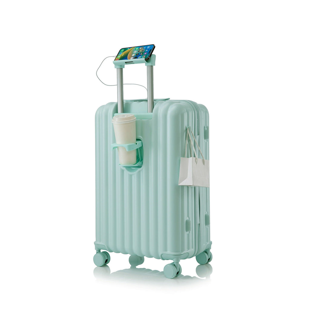 Spinner Wheel Luggage Set with USB Port and Holders - Pink, Black, Green