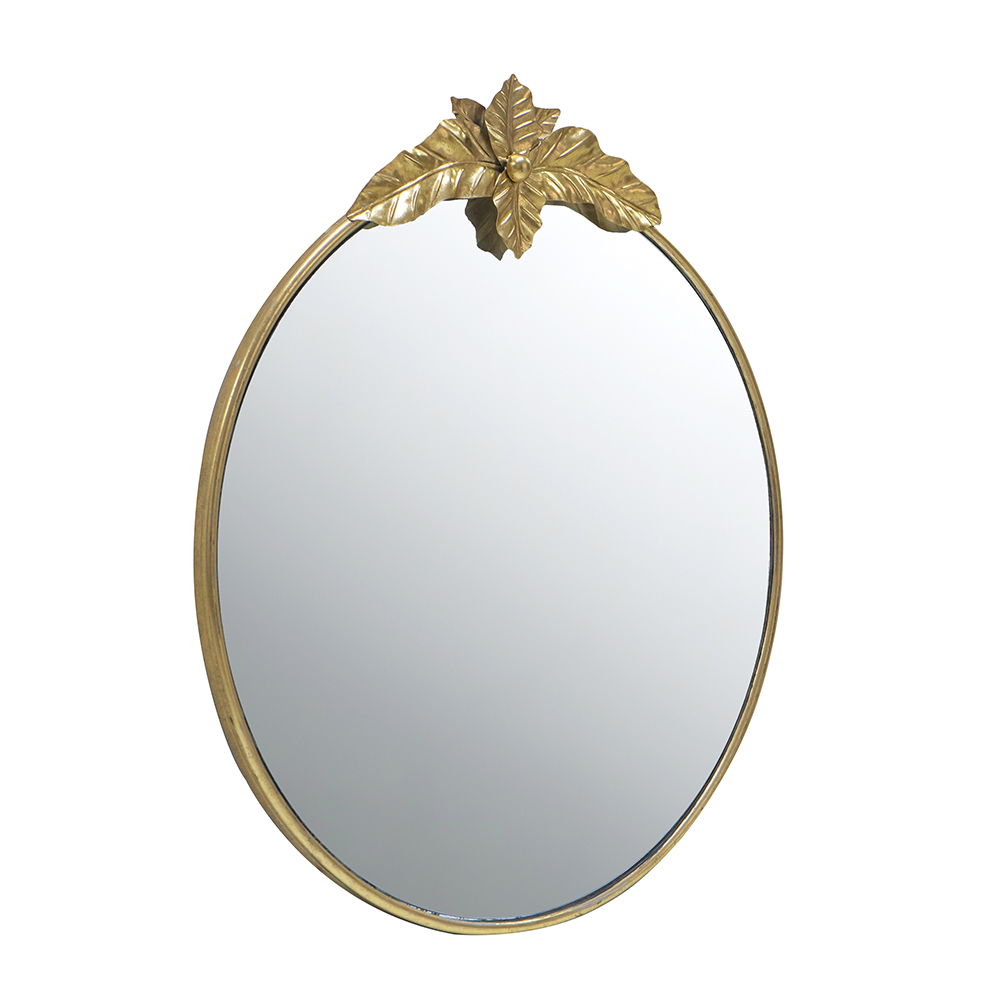 Large Round Wall Mirror With Metal Frame - Gold