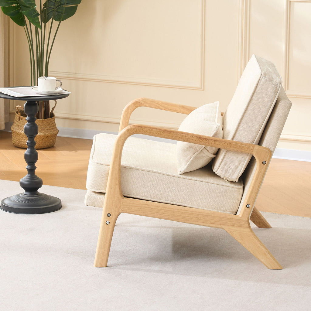 Upholstered Living Room Chair with Curved Armrests - Choice of Color