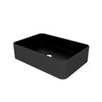 BB17 Integrated Black Ceramic Bathroom Vanity Sink with Scratch-Resistant Finish - Black
