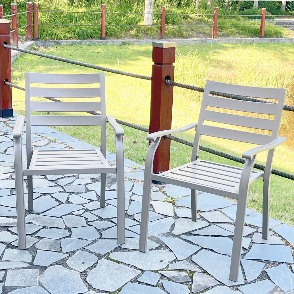 Iron Terrace Dining Chairs with Ecoating Finish - Cream Color