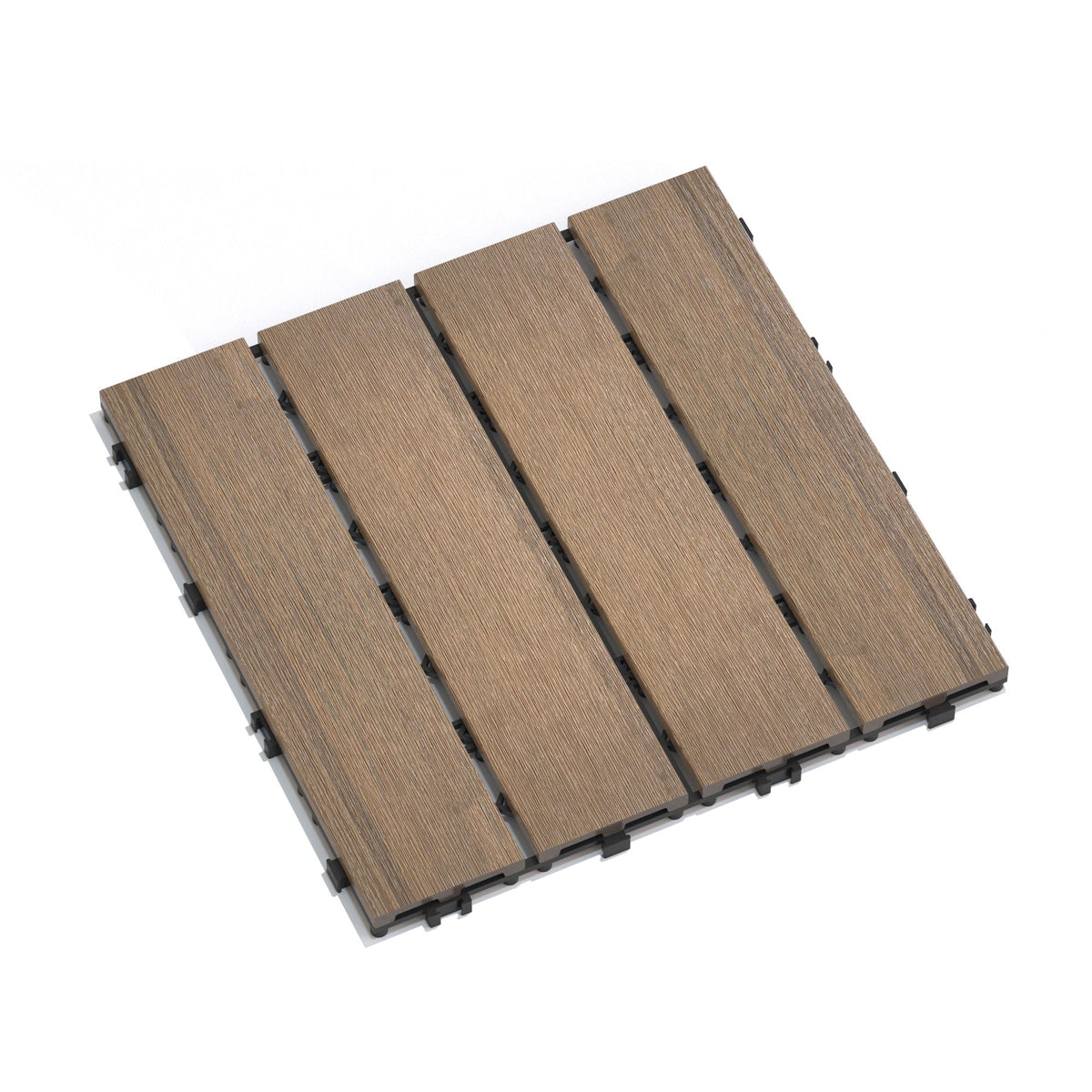 Weather Resistant Interlocking Deck Tiles - Light Brown or Dark Gray