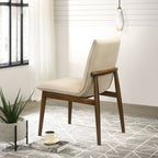 Monza Contemporary Dining Chair Set with Solid Wood Frame - Beige or Dark Green