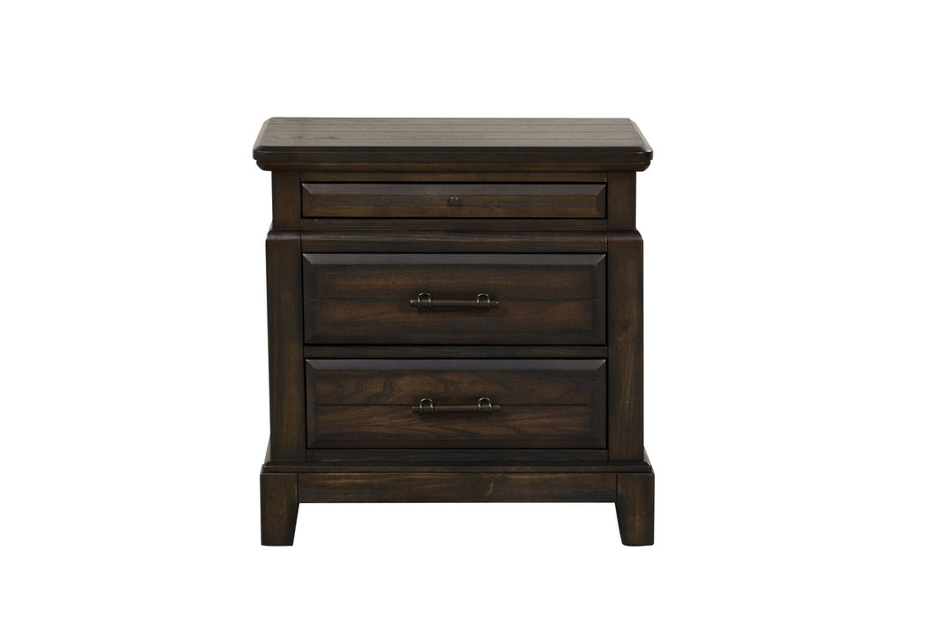 2 Drawer Nightstand with Pull-Out Tray - Mahogany