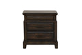 2 Drawer Nightstand with Pull-Out Tray - Mahogany