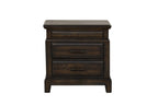 2 Drawer Nightstand with Pull-Out Tray - Mahogany