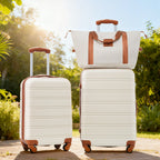 Hardshell Luggage Set with Spinner Wheels and TSA Lock - Black, White, or Pink
