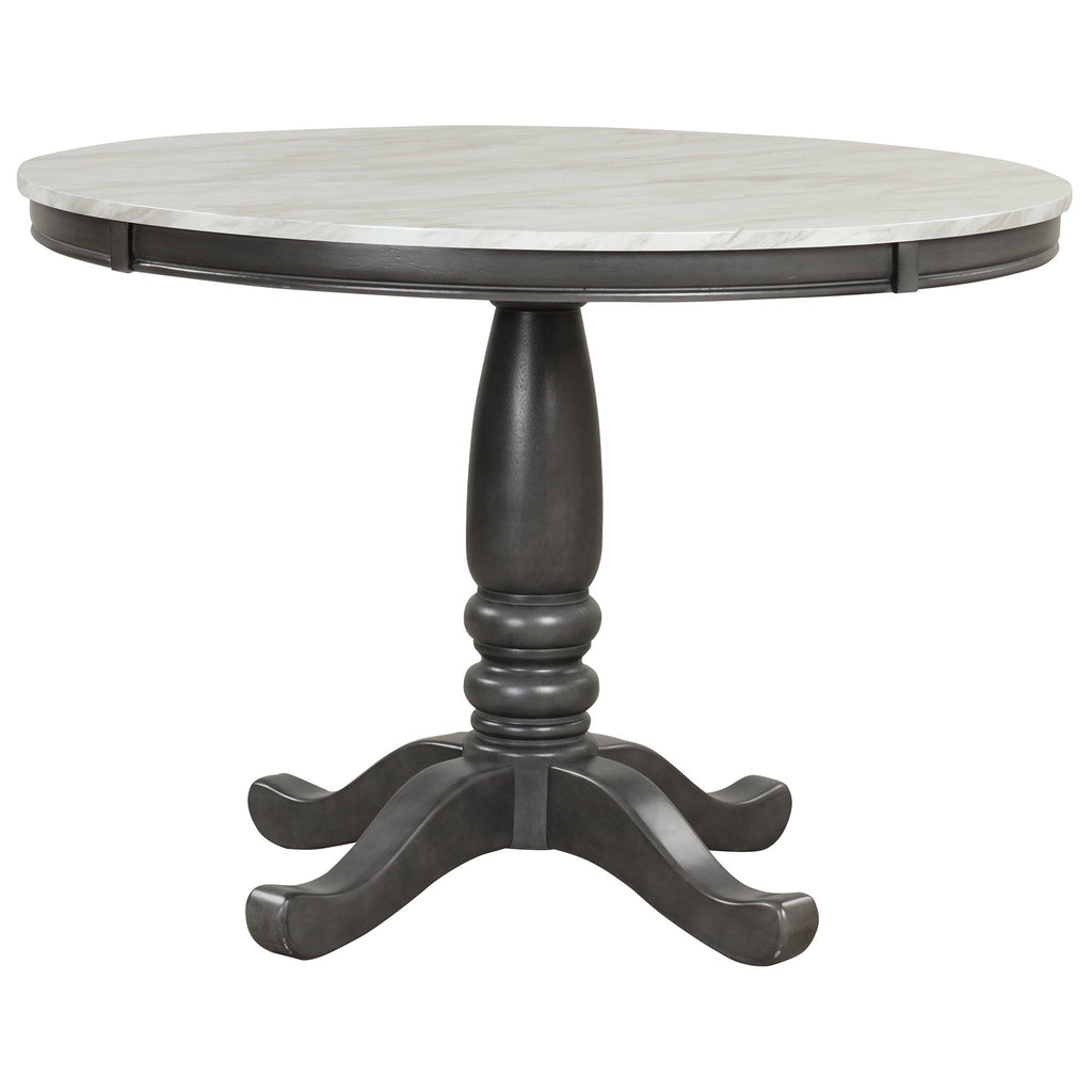 5-Piece Solid Wood Dining Set — White or Dark Gray