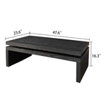 Rectangular Coffee Table with Modern Floating Top Design - Light Brown or Black