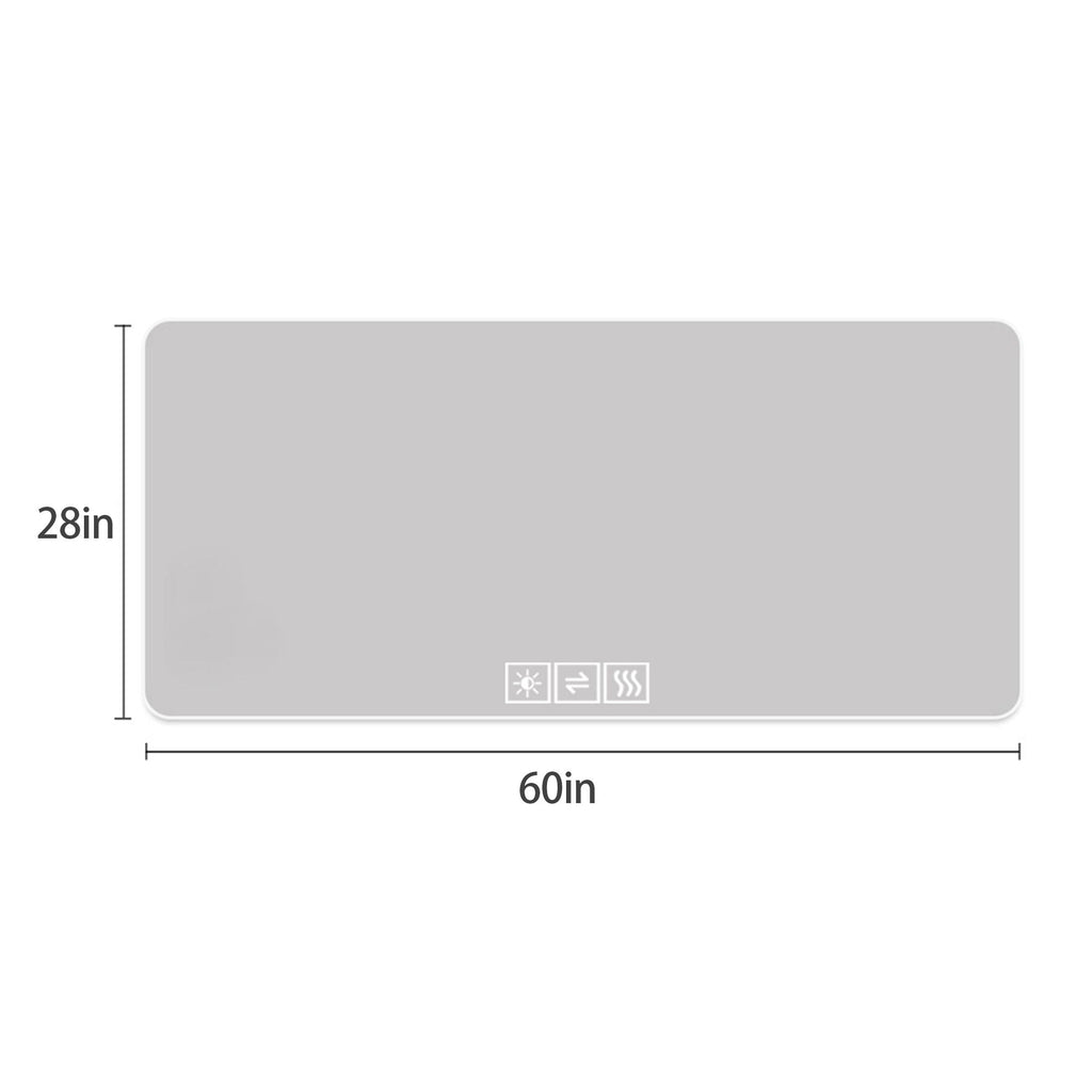 LED Bathroom Mirror with 3 Color Dimmable Backlight - Pearl Silver