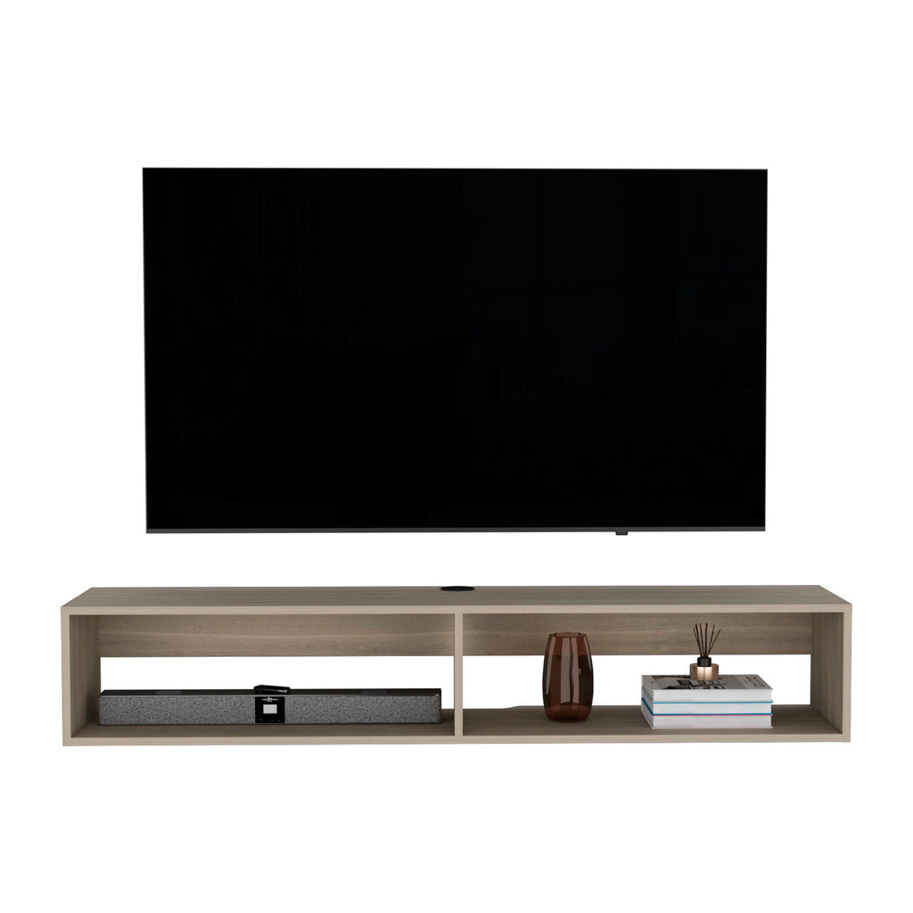 Moore Floating TV Stand with Cable Management - Light Brown, Black, or White