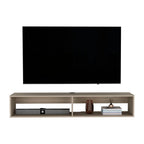 Moore Floating TV Stand with Cable Management - Light Brown, Black, or White