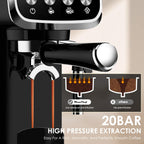 20BAR Slim Vertical Espresso Machine with Professional Pump - Stainless Steel
