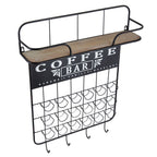 Floating Coffee Bar Shelf with Coffee Pod Holder and Storage Shelf - Black