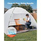 Portable Paint Booth Tent with Built-in Floor and Mesh Screen