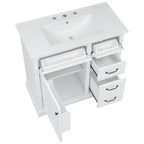 36" Bathroom Vanity with Sink and Soft Close Hinges - Dark Gray or White