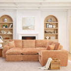 Sectional Sofa with Moveable Ottoman and Modular Design - Multiple Colors