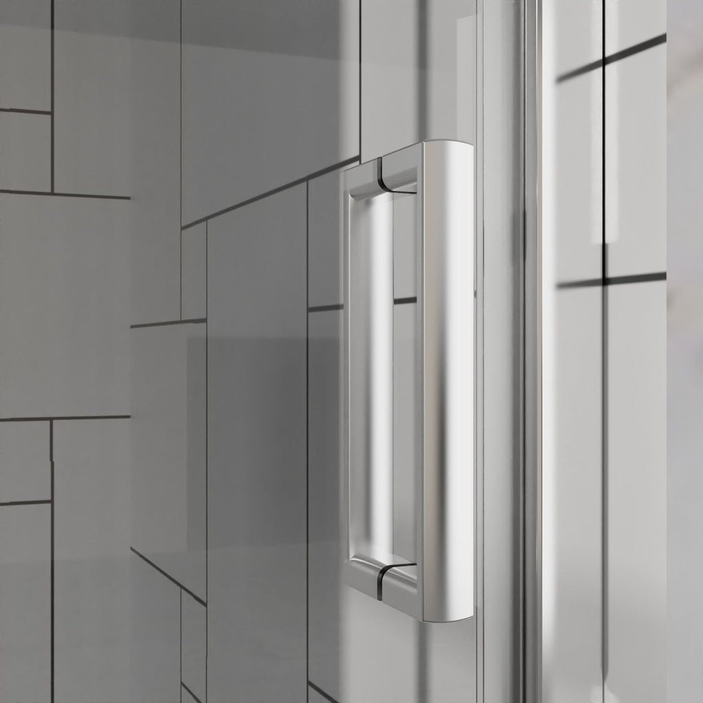 Frameless Bi Fold Shower Doors with Tempered Glass - Chrome