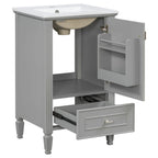 Retro Bathroom Vanity With Sink with Soft-Closing Doors - Green or Dark Gray