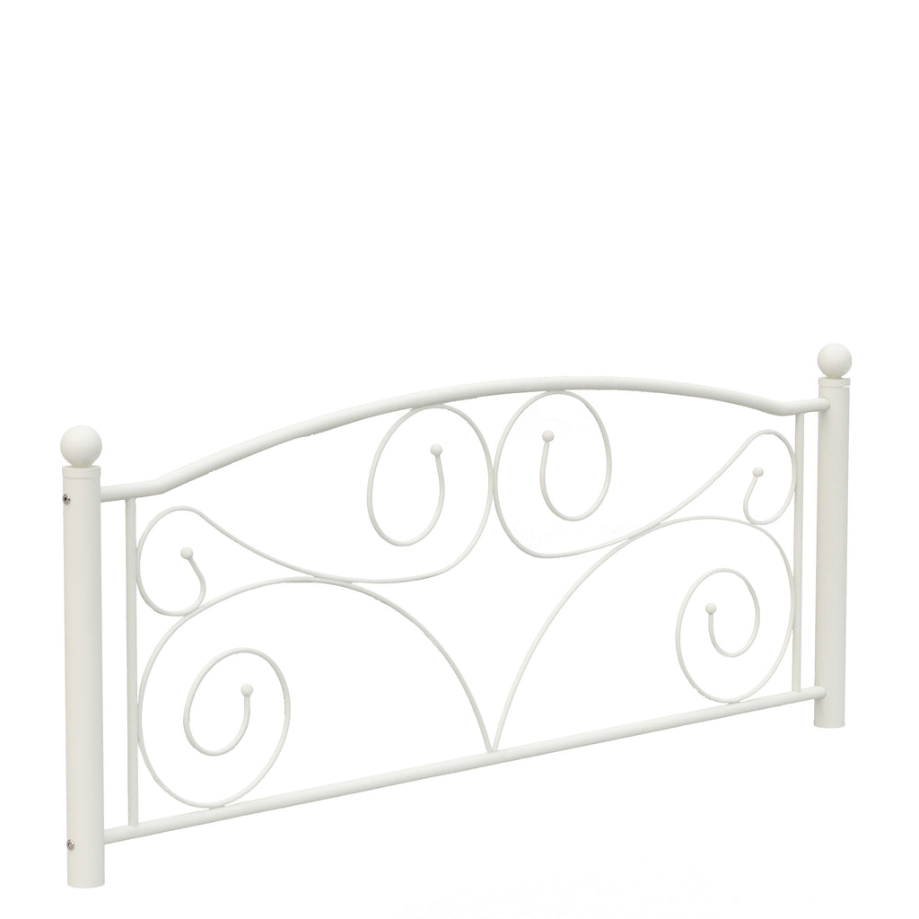 Queen Size Metal Bed Frame with Flower Headboard and Footboard