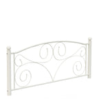 Queen Size Metal Bed Frame with Flower Headboard and Footboard