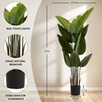 Artificial Plant Set of 2 with Durable Plastic Construction - Green